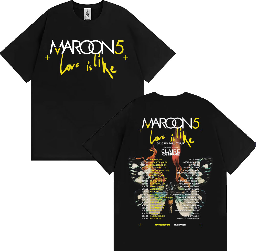Street Fashion Men 2025 - Band Maroon 5 Love Is Like