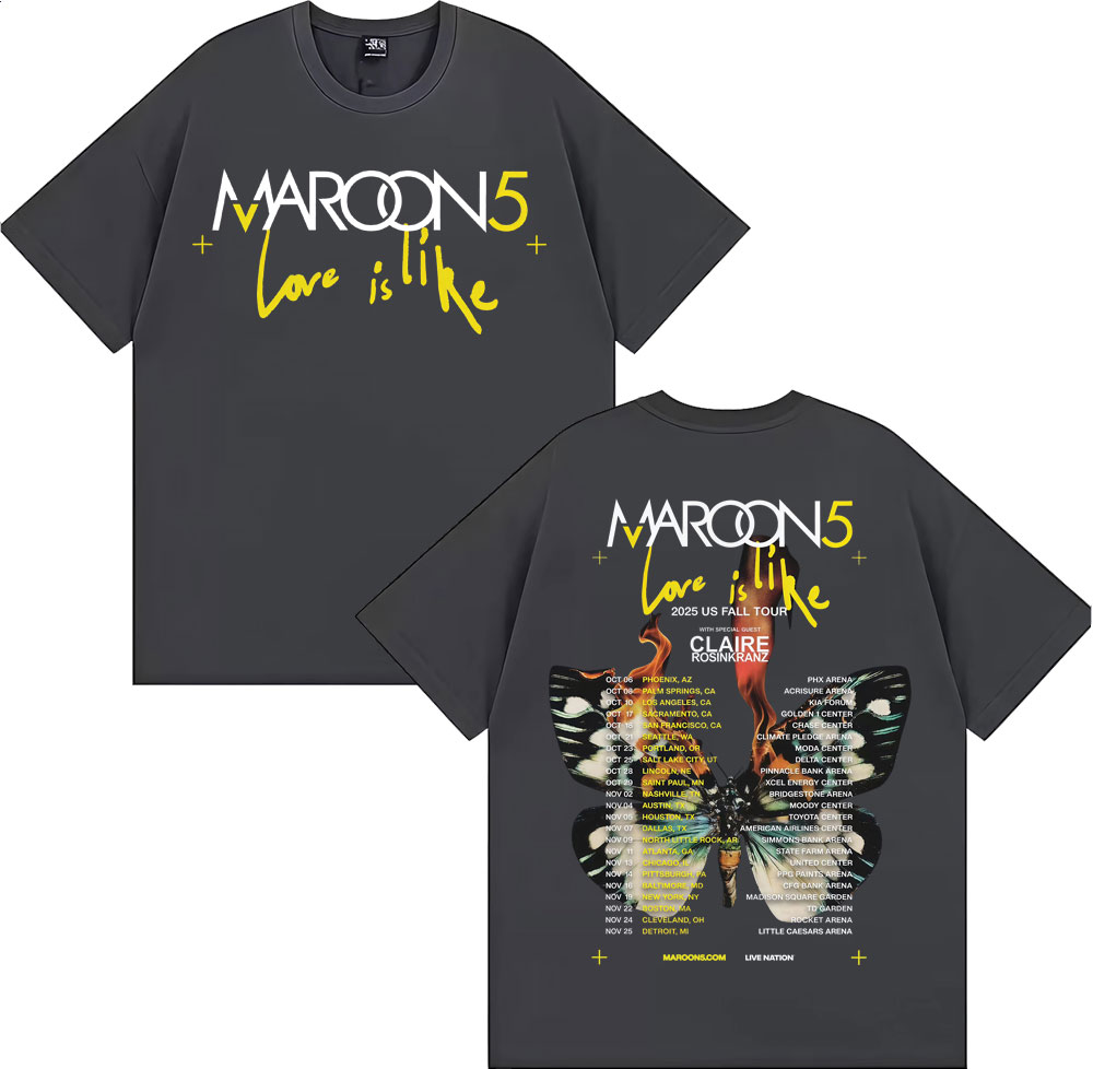 Band Maroon 5 Love Is Like US  - Street Fashion Men 2025 ulasan dan harga