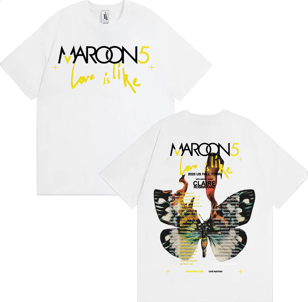 Band Maroon 5 Love Is Like US  - Street Fashion Men 2025 ulasan dan harga
