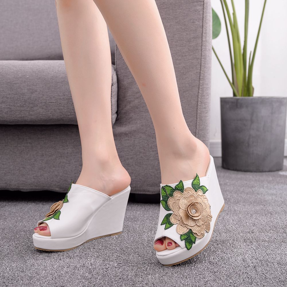 Womens Flower Open Toe Fashion - Queen Street Fashion ulasan dan harga